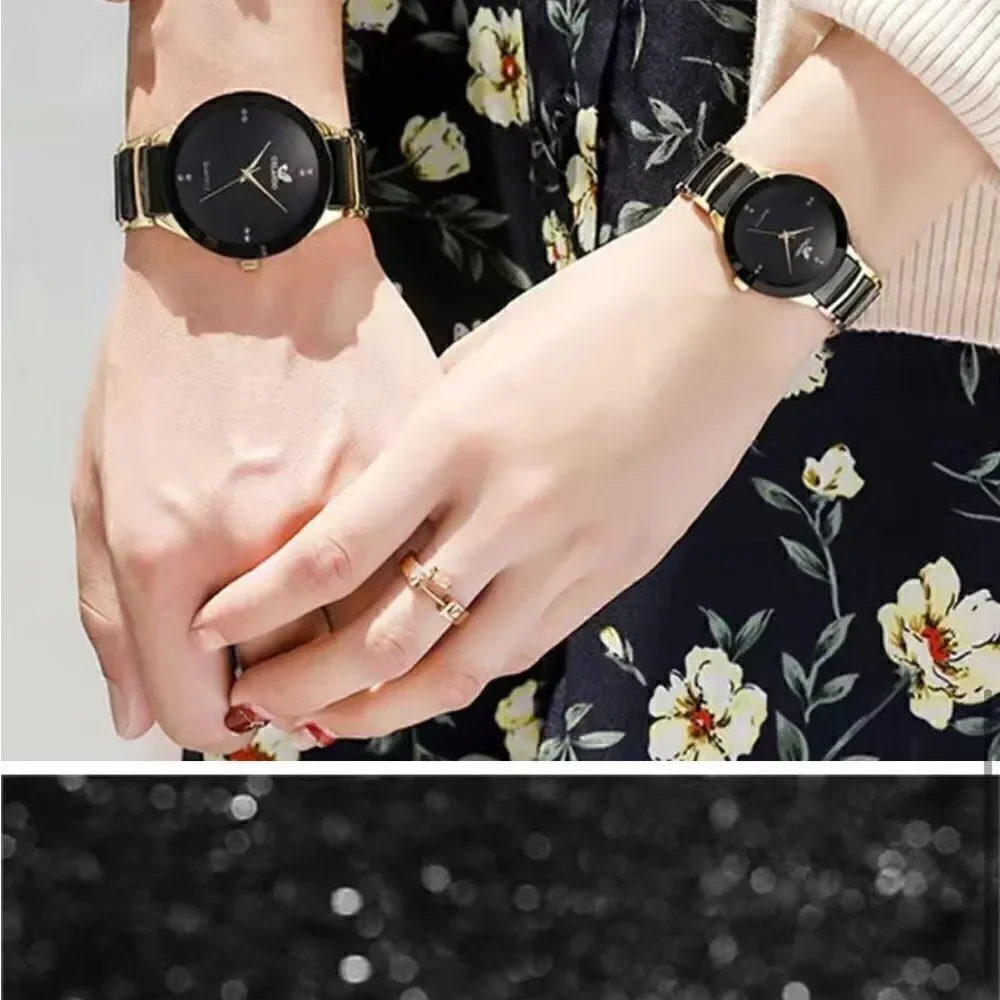 Steel band Couples matching Quartz watches.